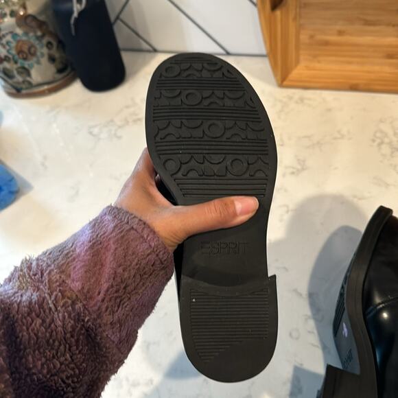 Vintage Esprit black lace up booties 90s grunge school girl minimalist size 5.5 - Picture 8 of 9